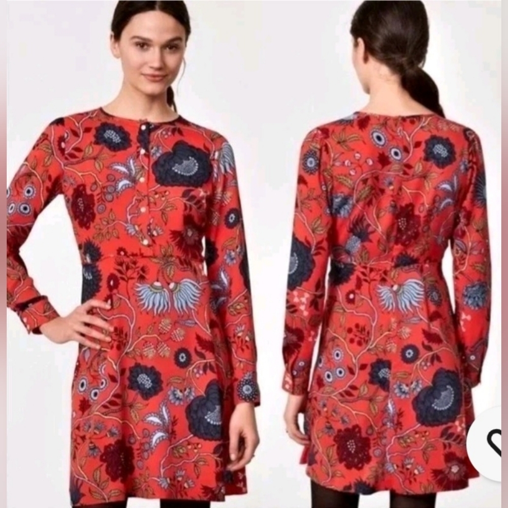 LOFT Women's Size 0 Multicolor Floral Dress